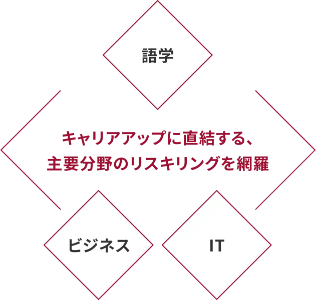 キャリアアップに直結する、主要分野のリスキリングを網羅